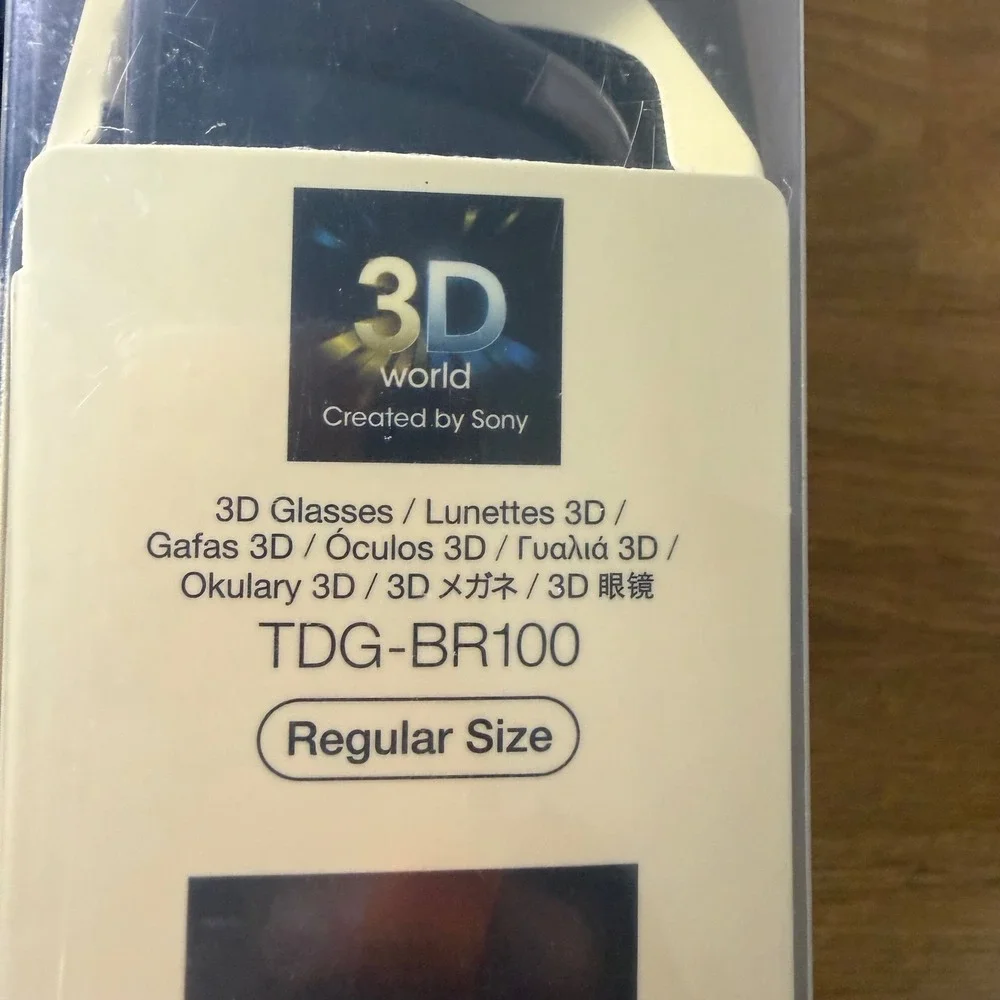 Sony TDG-BR100 Active 3D Glasses for BRAVIA 3D TV Regular Size 2 Pack New